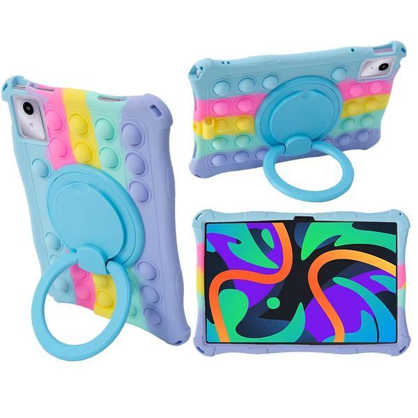 Чехол Pop it case на планшет Lenovo Tab K11 2024 (11") / colorful light blue 098394 фото