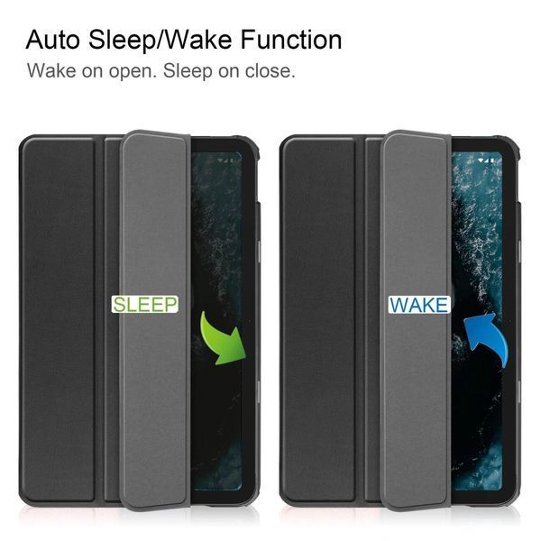 Шкіряний чохол книжка Crazy Horse для Nokia T20 чорний 90040 фото