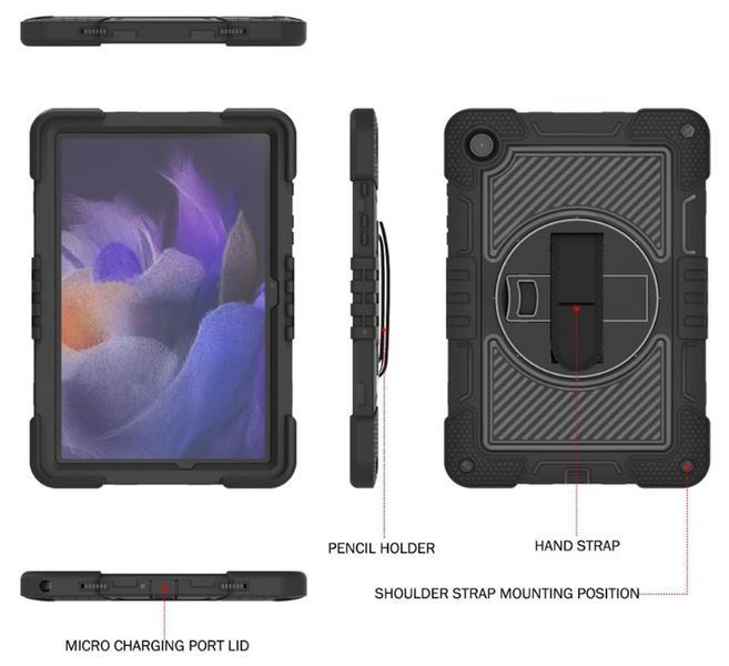 PC + TPU чехол Carbon Armor Tablet на планшет Samsung Galaxy Tab A9 Plus (11") / черный 095977 фото