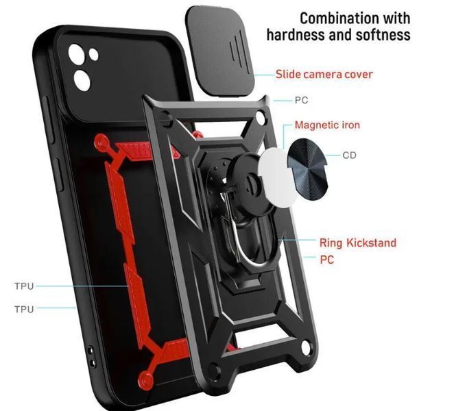 PC + TPU чохол Armor Camshield для Samsung Galaxy A05 / зелений 094047 фото