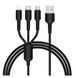 USB кабель Hoco X25 Soarer 3in1 (Lightning, micro USB, Type-C 1m) черный 86067 фото 3