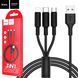 USB кабель Hoco X25 Soarer 3in1 (Lightning, micro USB, Type-C 1m) черный 86067 фото 2