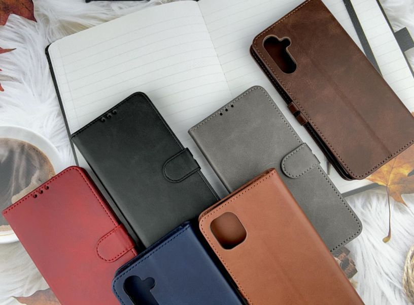 Кожаный чехол книжка Business Book на Samsung Galaxy M35 (5G) / brown 200743 фото