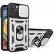 PC + TPU чохол Camshield armor для iPhone 15 / сріблястий