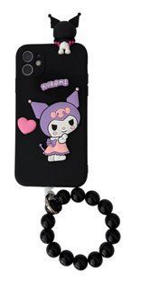 Силиконовый 3D чехол SpongeBob love для iPhone 11 / с ремешком / черный 202752 фото