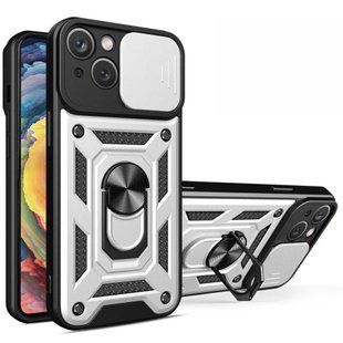 PC + TPU чохол Camshield armor для iPhone 15 / сріблястий 093649 фото