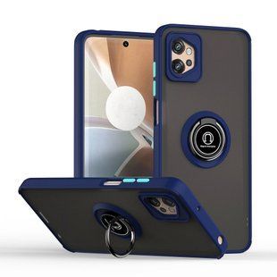 TPU чехол накладка Matte Ring Magnit для Motorola G32 синий 094804 фото