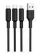 USB кабель Hoco X25 Soarer 3in1 (Lightning, micro USB, Type-C 1m) черный 86068 фото 5