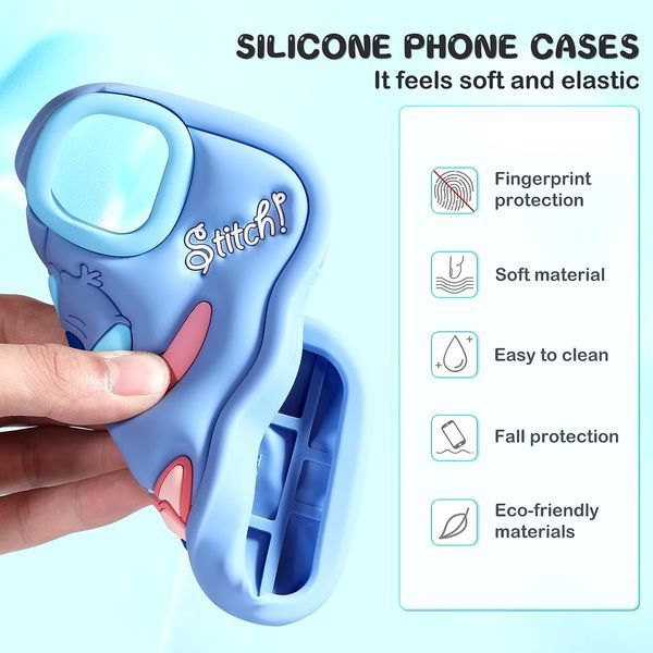 Чехол резиновый Lilo & Stitch case на iPhone XR / голубой 098103 фото