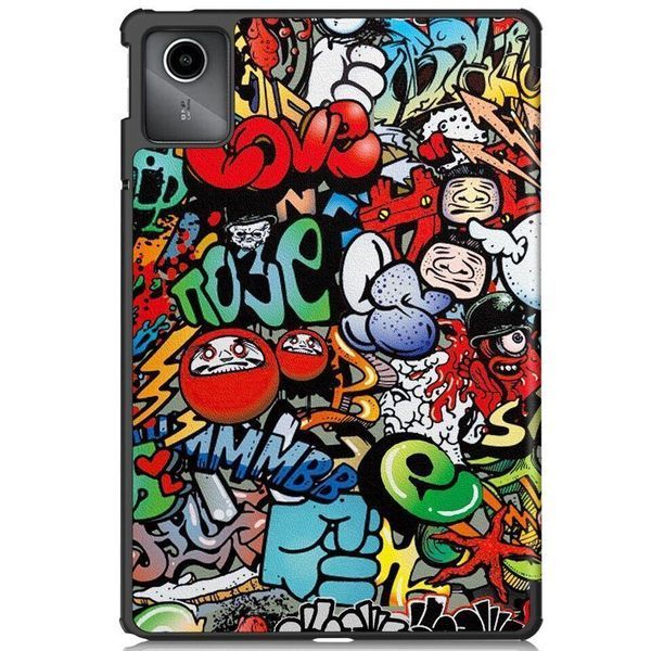 Кожаный чехол книжка Crazy Horse для Lenovo Xiaoxin Pad 2024 (11") / graffiti 094726 фото