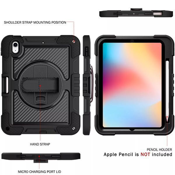 PC + TPU чехол Carbon Armor Cover Tablet на Apple iPad Mini 6 (8.3") / черный 099537 фото