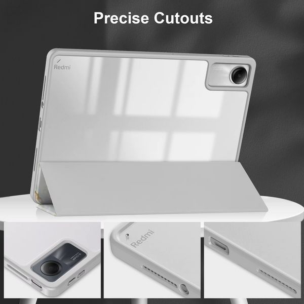 Чехол книжка Marble case на планшет Xiaomi Redmi Pad SE (11") / белый 098819 фото