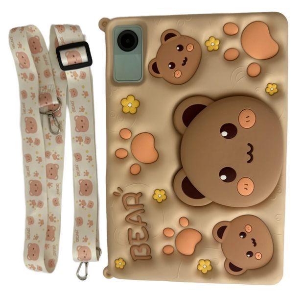 Чехол Bear case на планшет Xiaomi Redmi Pad SE (11") / бежевый (с ремешком) 098745 фото