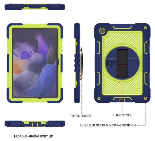PC + TPU чохол Carbon Armor Tablet на планшет Samsung Galaxy Tab A9 (8.7") / салатовий 200893 фото