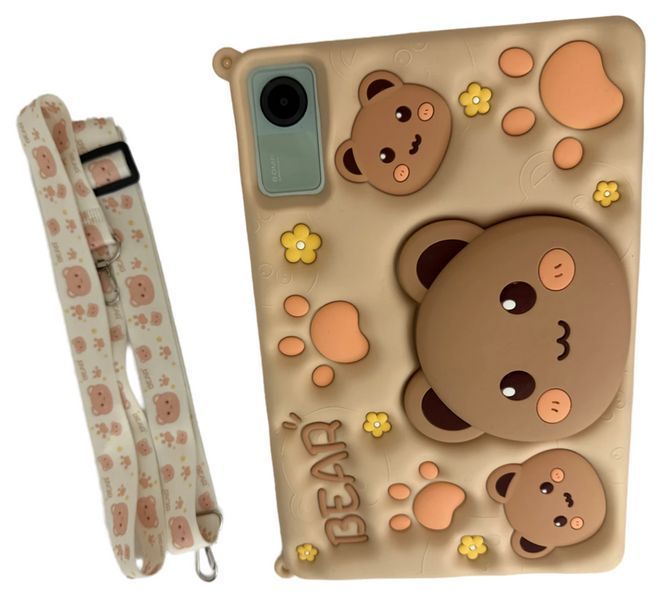 Чехол Bear case на планшет Xiaomi Redmi Pad SE (11") / бежевый (с ремешком) 098745 фото