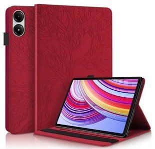 Чохол книжка Wood Book на планшет Xiaomi Redmi Pad 2 Pro (12.1") / червоний 100837 фото