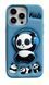 Силіконовий 3D чохол Musical Panda для iPhone 14 Pro Max / блакитний 099309 фото 1