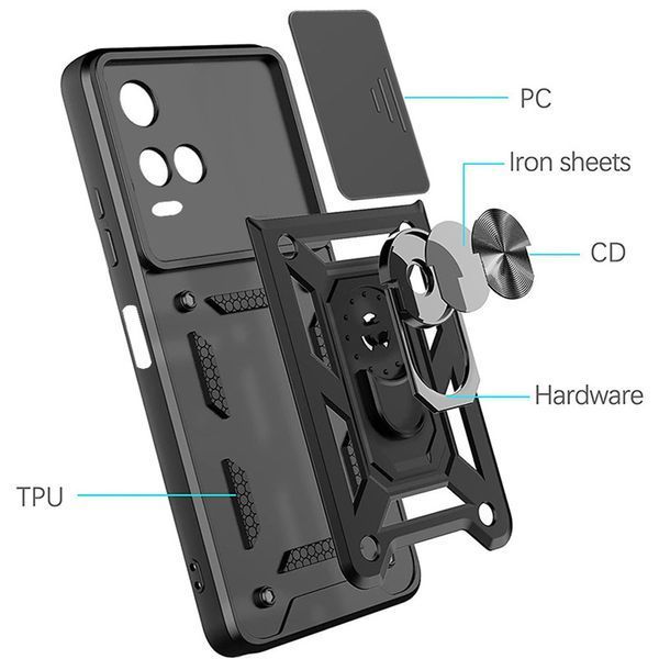 PC + TPU чехол Camshield armor для Vivo Y21 / синий 89490 фото