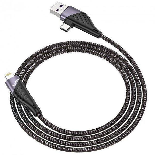 USB кабель HOCO U95 Freeway Lightning to Type-C (3A, 20W, 1.2M) чорний 84980 фото