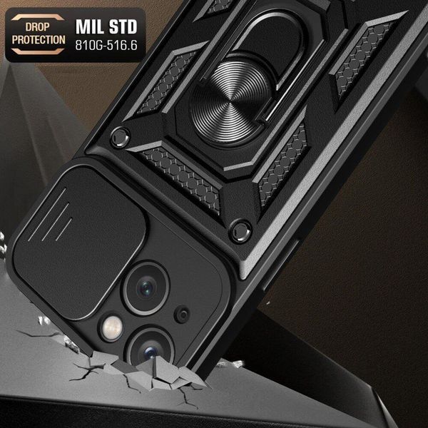 PC + TPU чохол Camshield armor для iPhone 15 / чорний 093650 фото