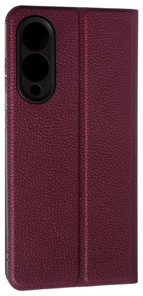 Шкіряний чохол книжка Fibra case на Samsung Galaxy S25 Edge / бордовий 202471 фото