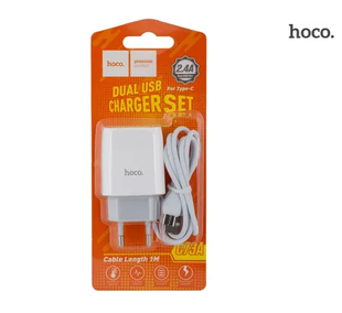 ЗЗП Hoco C73A Glorious 2 USB 2.4 A White + Type-C білий 85881 фото