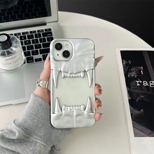 Силіконовий чохол Jaws для iPhone 15 Pro Max / сріблястий 098750 фото