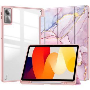Чохол книжка Marble case на планшет Xiaomi Redmi Pad SE (11") / рожевий 098821 фото