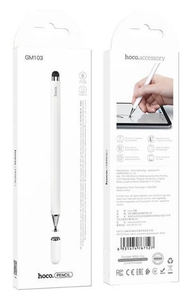 Стилус Hoco GM103 Universal Capacitive Pen белый 094324 фото