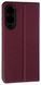 Шкіряний чохол книжка Fibra case на Samsung Galaxy S25 Edge / бордовий 202471 фото 2