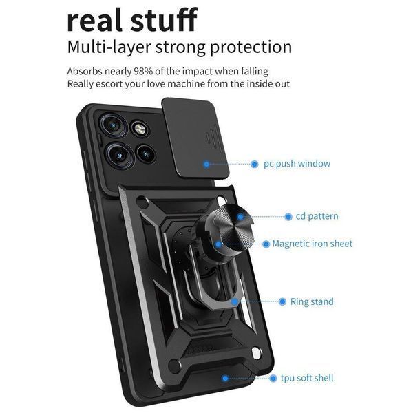 PC + TPU чехол Camshield Armor для Motorola Edge 50 Neo / красный 097645 фото