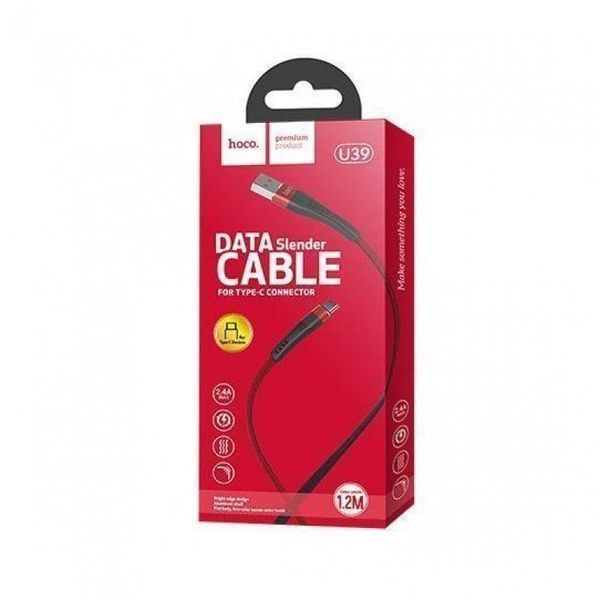 USB кабель на Type-C Hoco U39 Slender (1.2m) (1 цвет) 16687 фото
