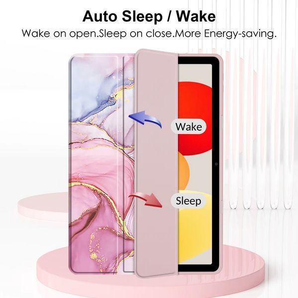 Чехол книжка Marble case на планшет Xiaomi Redmi Pad SE (11") / розовый 098821 фото