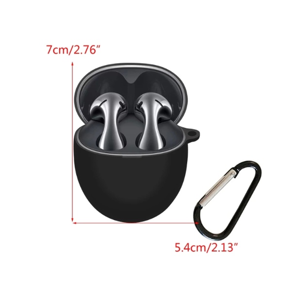 Силиконовый чехол с карабином для Huawei FreeBuds 5 синий 89591 фото