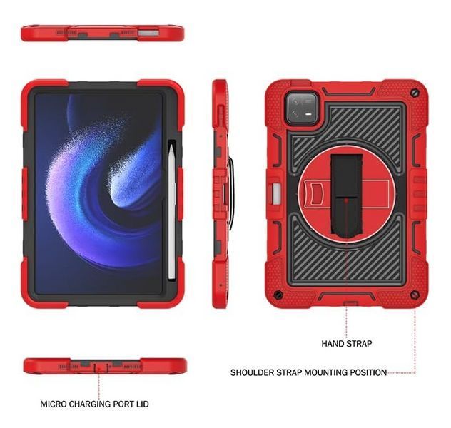 Чехол Carbon Armor Tablet на планшет Xiaomi Mi Pad 6 (11") / красный 200857 фото