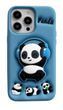 Силіконовий 3D чохол Musical Panda для iPhone 16 / блакитний