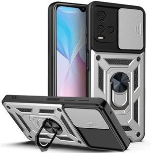 PC + TPU чехол Camshield armor для Vivo Y21 / серебристый 89492 фото