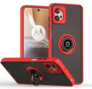 TPU чехол накладка Matte Ring Magnit для Motorola G32 красный 094807 фото