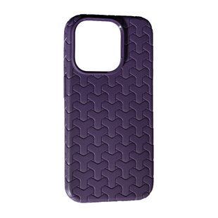 Чохол силіконовий Leather Case Weaving для iPhone 15 Pro фіолетовий 092401 фото