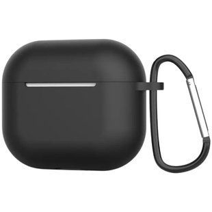 Силіконовий чохол із карабіном для AirPods 3 (2021) (на аїрбос 3) чорний 084914 фото