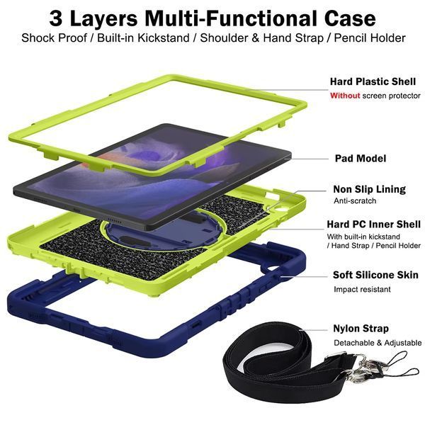 Чохол Carbon Armor Cover Tablet на Samsung Galaxy Tab A8 (X200 / X205) 10.5" / синій +зелений 097692 фото