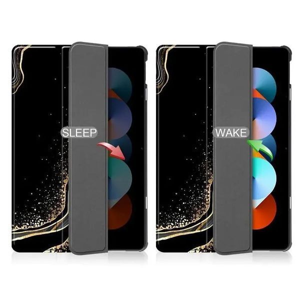 Чехол книжка Marble case на планшет Xiaomi Redmi Pad SE (11") / черный 099066 фото