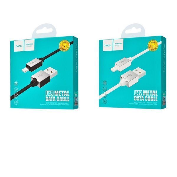 Hoco U49 Refined Steel Lightning Cable (1.2m) (2 цвета) 16937 фото