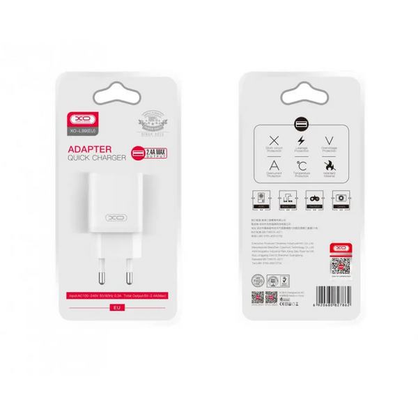 СЗУ XO L99 (1 USB 2.4 A) белый 87169 фото