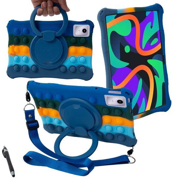 Чехол Pop it case на планшет Xiaoxin Pad 2024 (11") / colorful dark blue 098388 фото