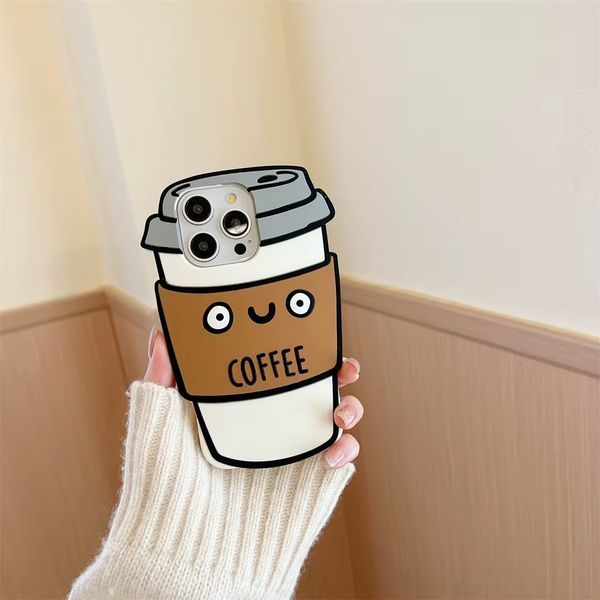 Силіконовий 3D чохол Cup of coffee для iPhone 14 099312 фото