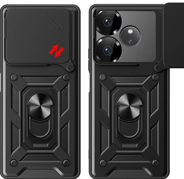 PC + TPU чехол Camshield Armor для Realme GT 6T / черный 098038 фото