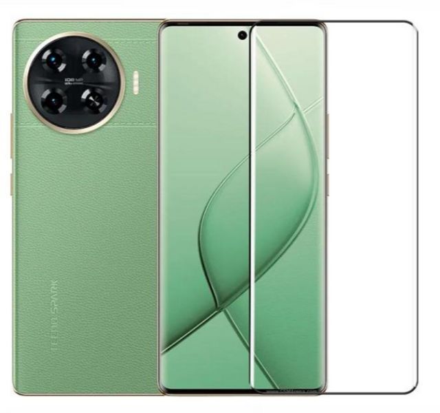 Защитное стекло для Tecno Spark 20 Pro Plus / (черный) 200635 фото