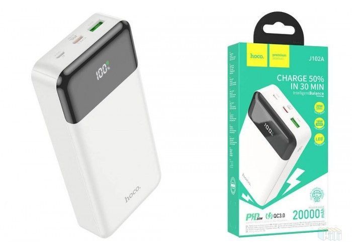 Повербанк Power Bank Hoco J102A 20000 mAh USB Type-C білий 093231 фото