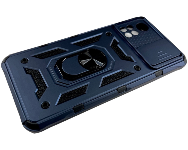 PC + TPU чехол Camshield armor для Poco X4 Pro 5G (на поко х4 про) синий 085929 фото